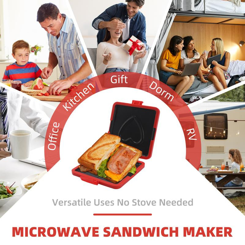 Microwave Sandwich Maker，Quick Cooker ，Easy Meal Prep Tool，No-Mess, Fast Breakfast, Dishwasher Safe
