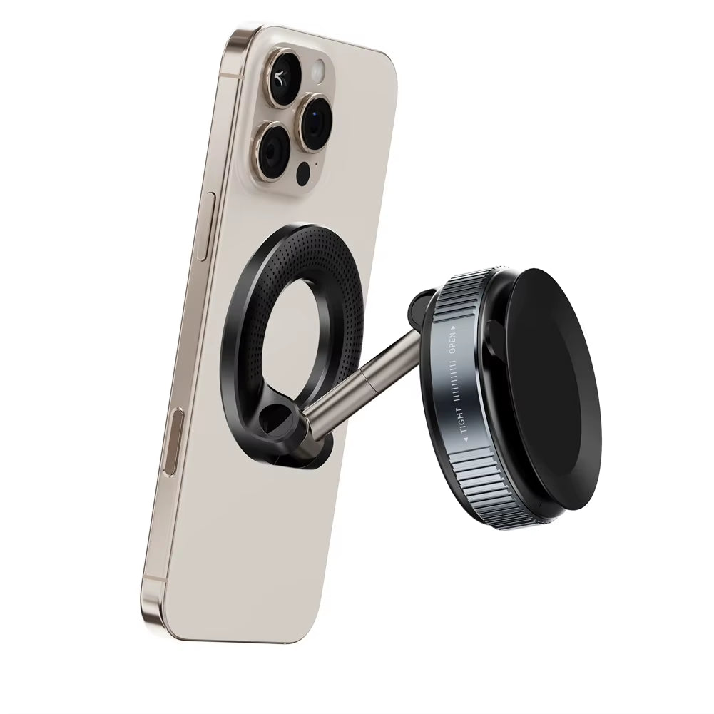 360° Adjustable Vacuum Magnetic Car Phone Holder for Magsafe Magnetic Suction Cup Phone Holder Folding Stand for Car Mirror Gym