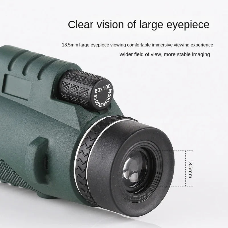 40X60 HD Professional Telescope Compass Monocular Powerful Waterproof Mini Pocket Zoom with Smartphone Hunting Camping