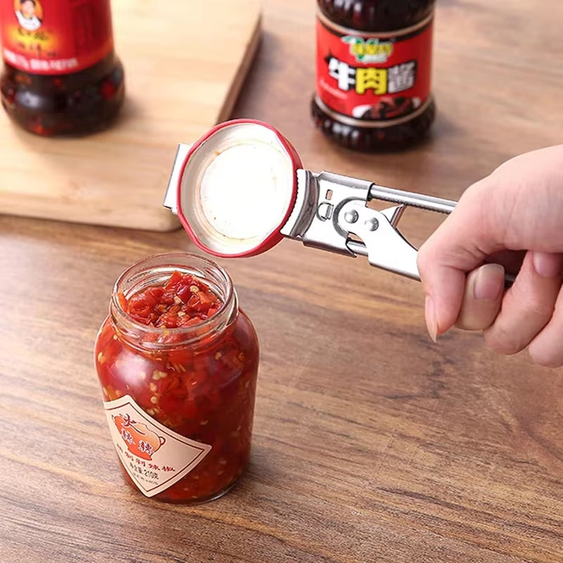 Stainless Steel Adjustable Multi Function Labor Saving Bottle Jar Can Opener Kitchen Tool Heavy Duty Easy Grip Accessories