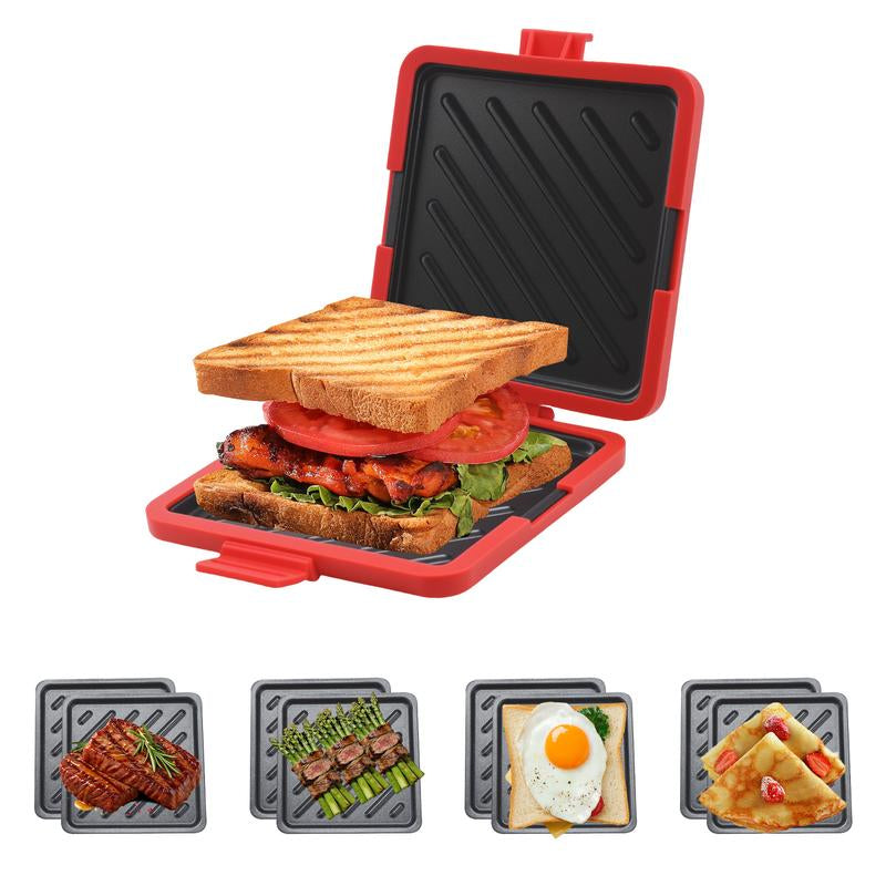 Microwave Sandwich Maker，Quick Cooker ，Easy Meal Prep Tool，No-Mess, Fast Breakfast, Dishwasher Safe
