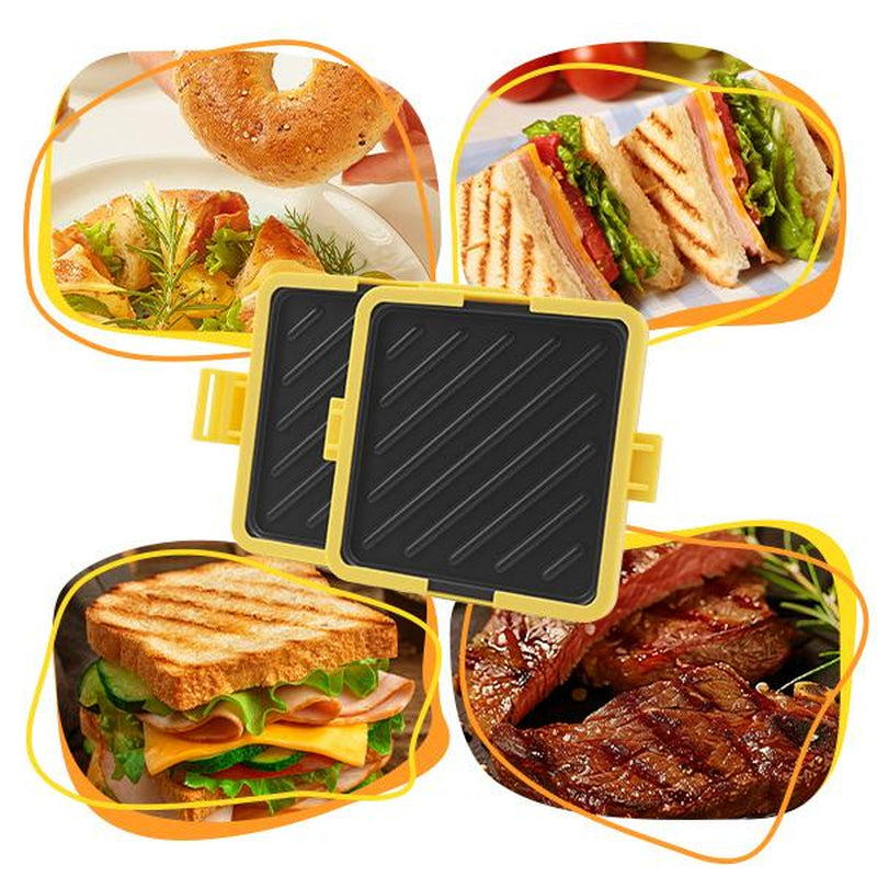 Microwave Sandwich Maker，Quick Cooker ，Easy Meal Prep Tool，No-Mess, Fast Breakfast, Dishwasher Safe
