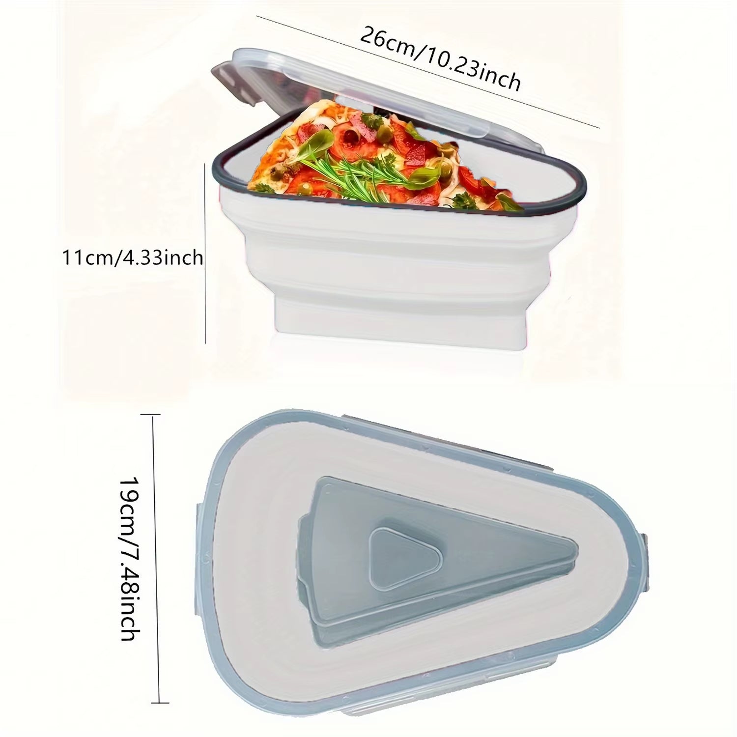1Pc Space-Saving Silicone Pizza Storage Container with 5 Microwavable Serving Trays - Reusable,Collapsible Design