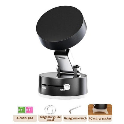 Vacuum Magnetic Suction Phone Holder, 2025 New Magnetic Suction Phone Mount, Foldable Portable Double-Sided Vacuum Magnetic Adsorption Adjustable Mobile Phone Holder for All Phones