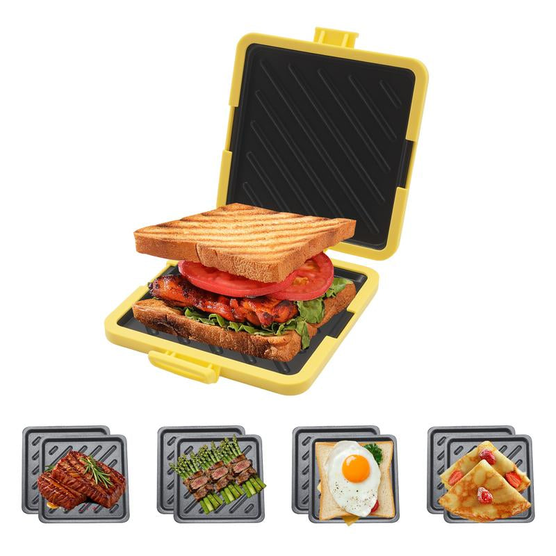 Microwave Sandwich Maker，Quick Cooker ，Easy Meal Prep Tool，No-Mess, Fast Breakfast, Dishwasher Safe