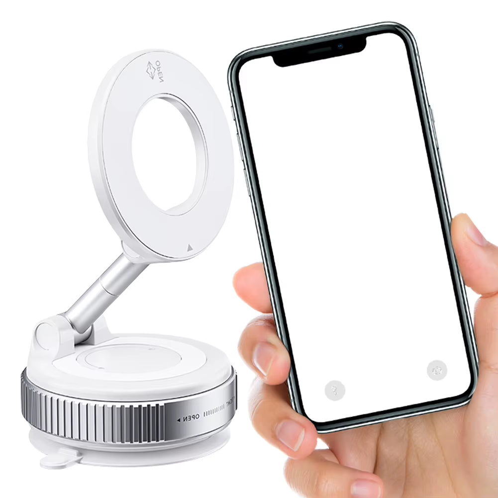 360° Adjustable Vacuum Magnetic Car Phone Holder for Magsafe Magnetic Suction Cup Phone Holder Folding Stand for Car Mirror Gym